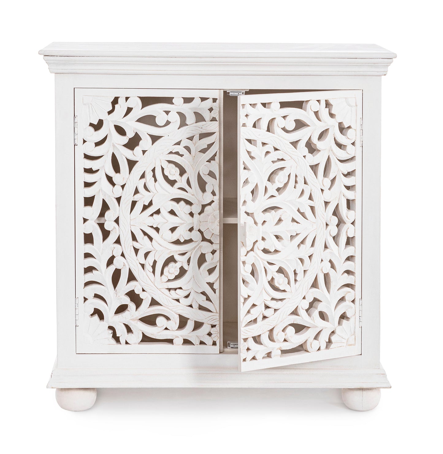 Credenza etnica indiana in legno massello shabby chic 2 ante - lapagoda.net