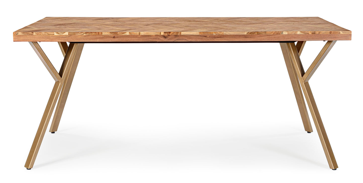 Tavolo 180x90 in legno d'acacia con venature chiare - lapagoda.net