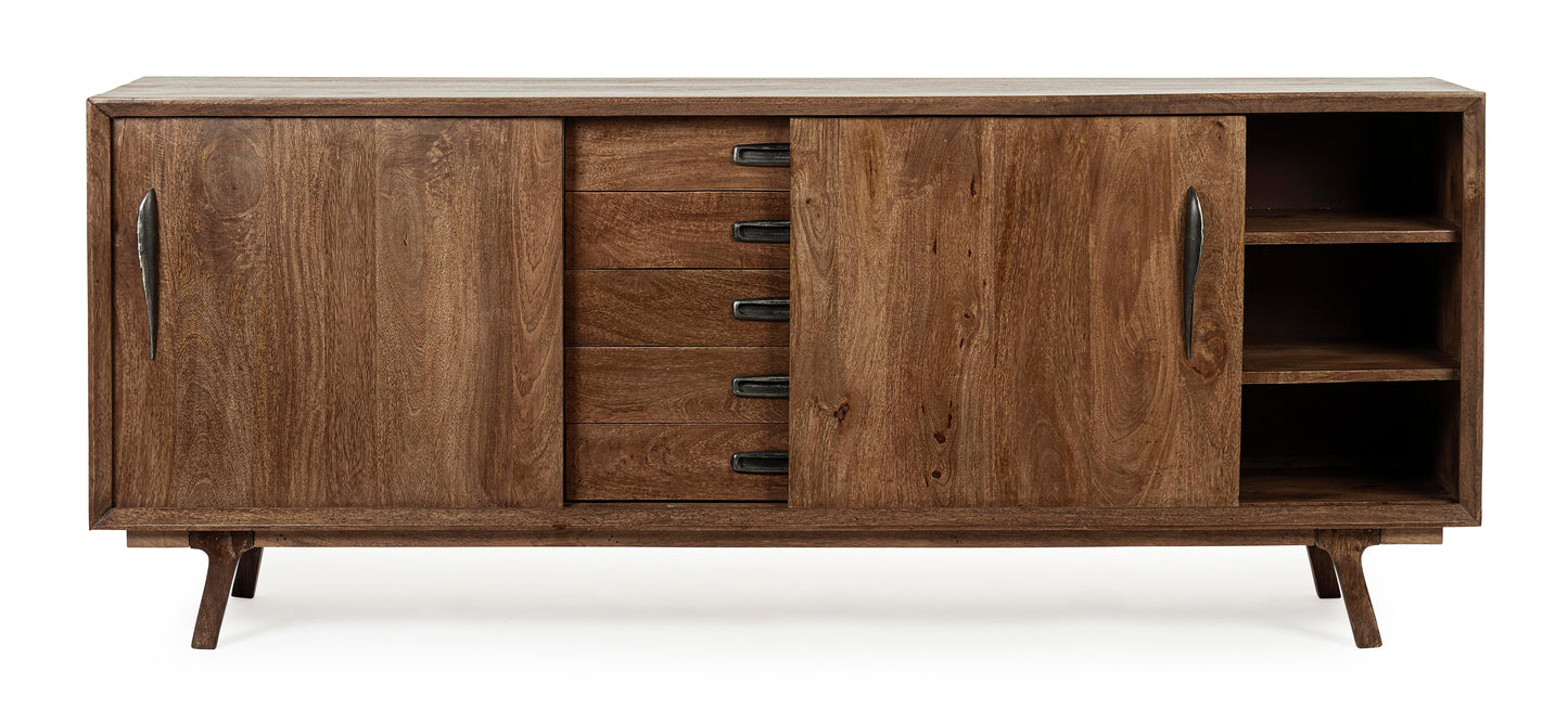 Credenza porta TV vintage in legno massello ante scorrevoli 2A 5C - lapagoda.net