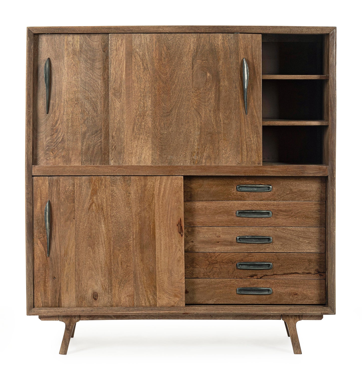 Mobile credenza vintage in legno massello ante scorrevoli - lapagoda.net