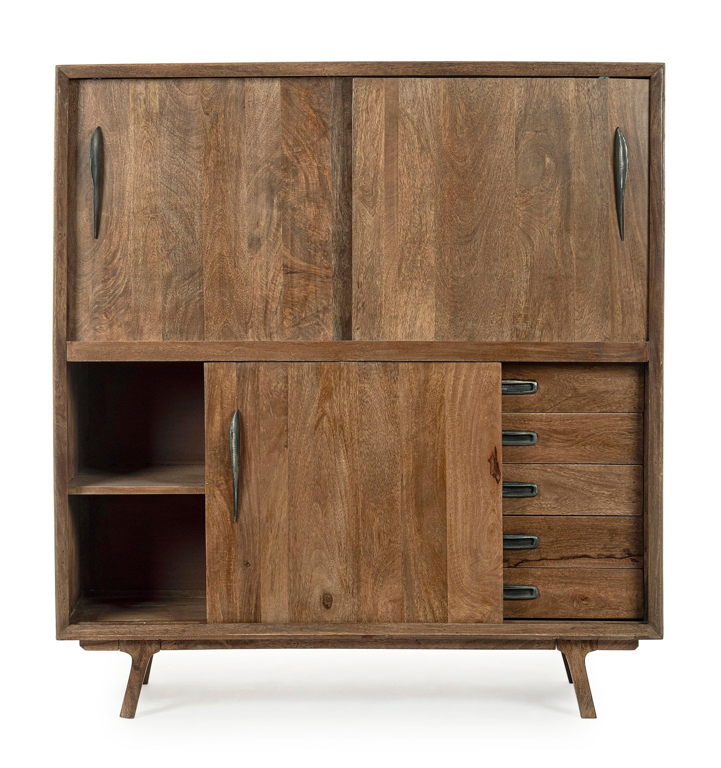 Mobile credenza vintage in legno massello ante scorrevoli - lapagoda.net