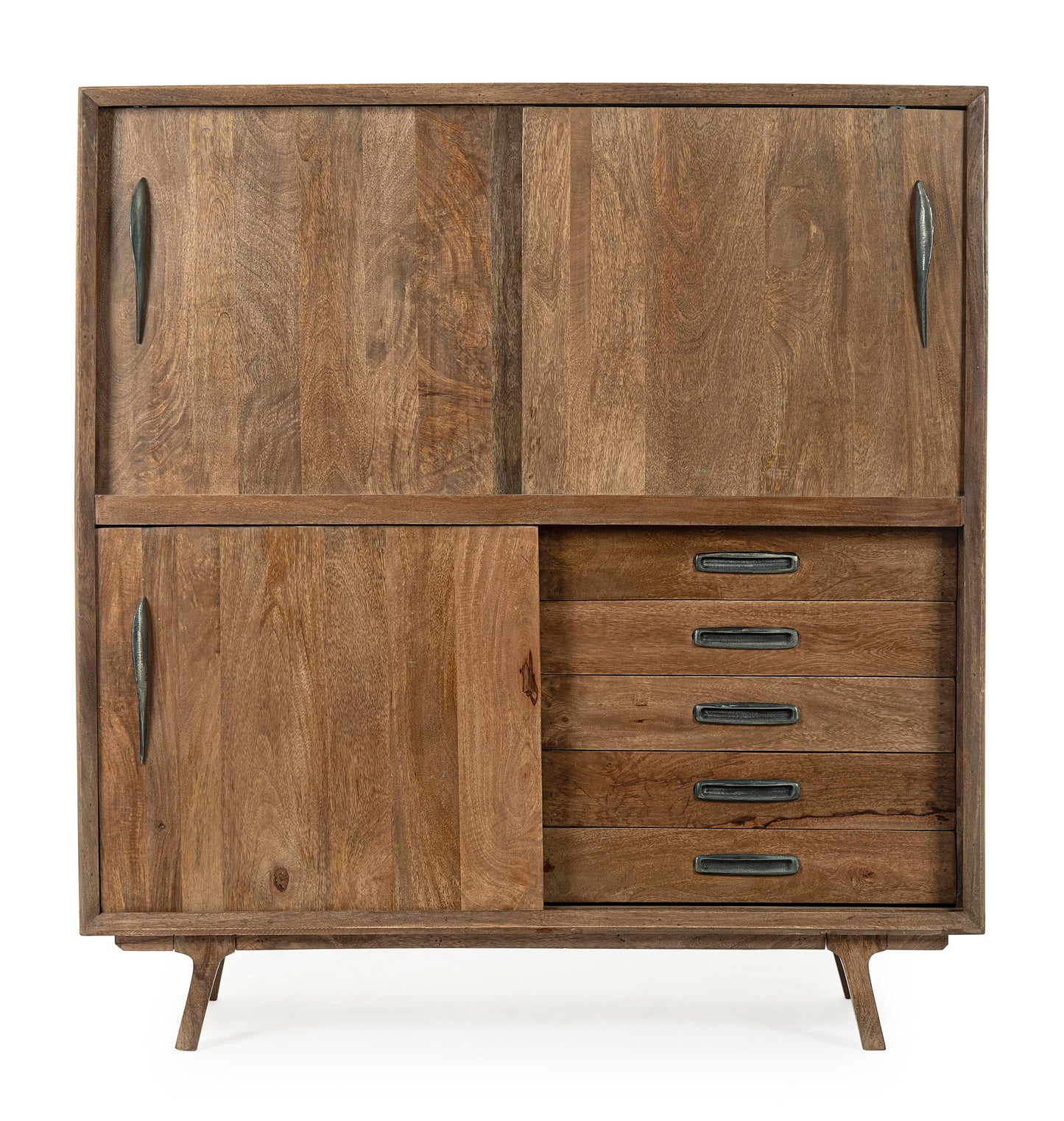 Mobile credenza vintage in legno massello ante scorrevoli - lapagoda.net