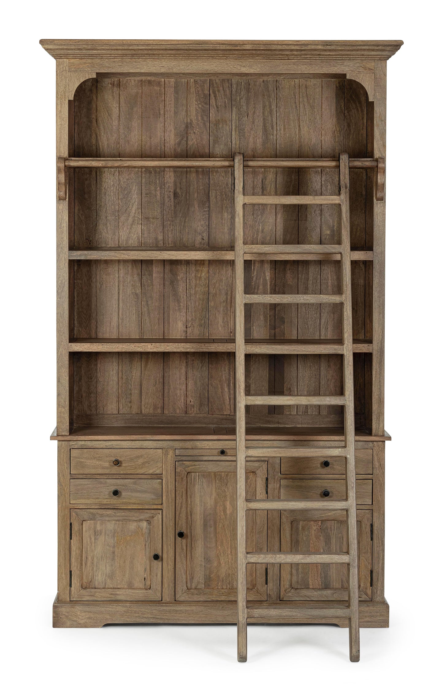 Libreria provenzale con scala in legno massello naturale - lapagoda.net