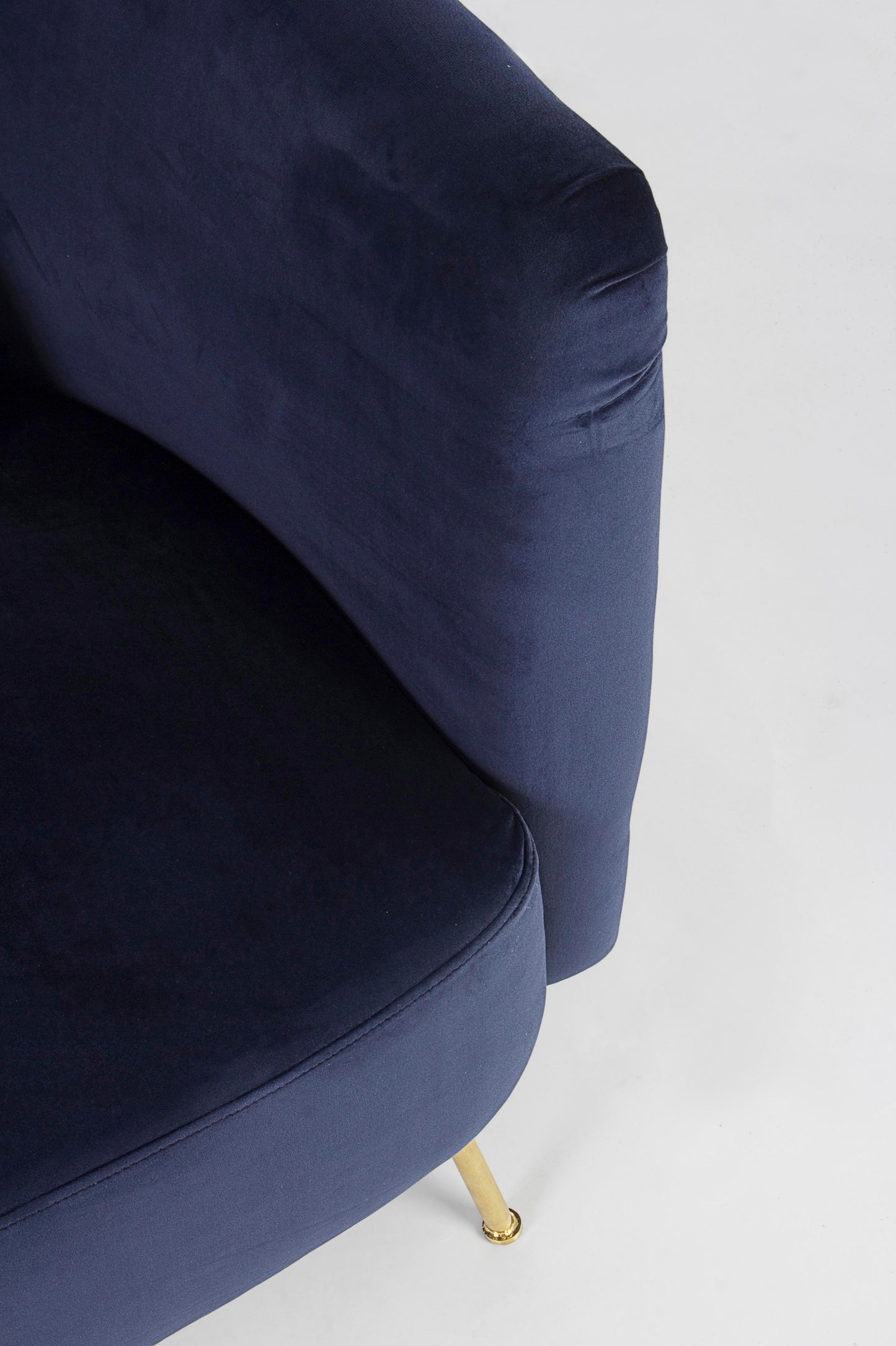 Poltrona vintage velluto gamba ottone Tiffany e blu - lapagoda.net