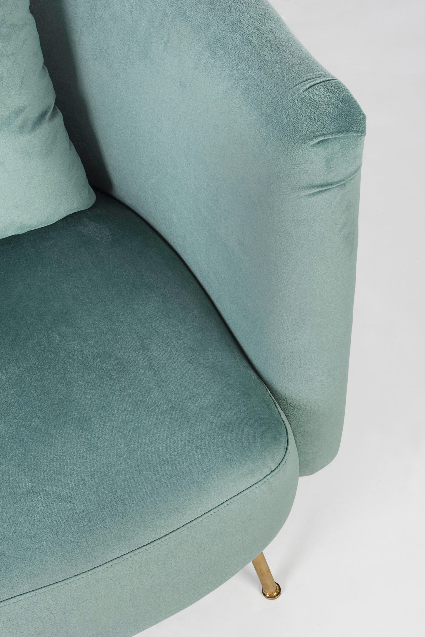 Poltrona vintage velluto gamba ottone Tiffany e blu - lapagoda.net
