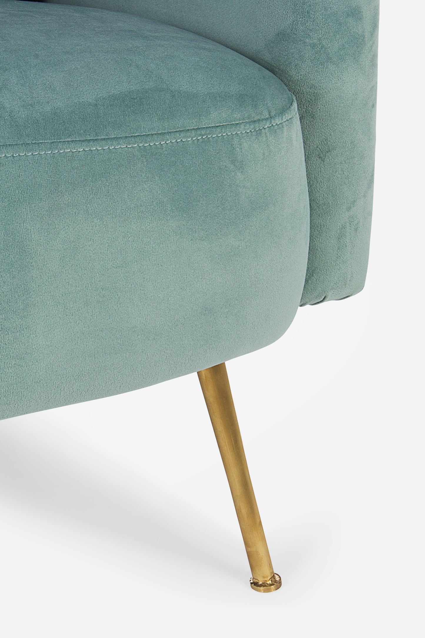 Poltrona vintage velluto gamba ottone Tiffany e blu - lapagoda.net