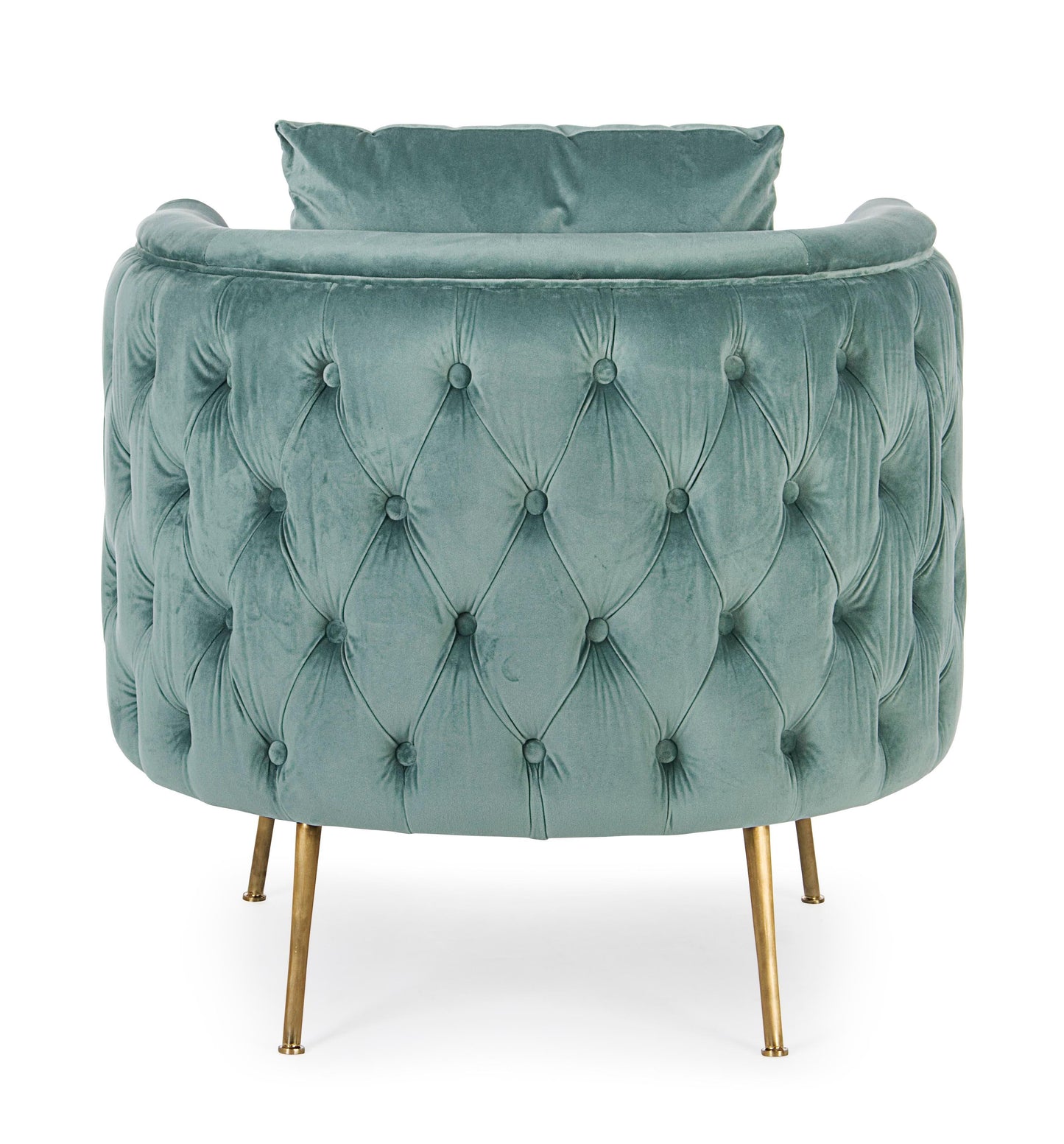 Poltrona vintage velluto gamba ottone Tiffany e blu - lapagoda.net