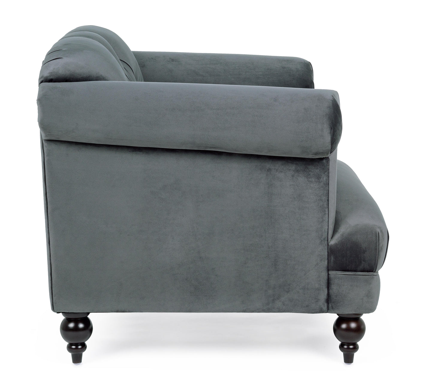 Poltrona vintage classica velluto grigio gambe in legno SCONTO 20% - lapagoda.net