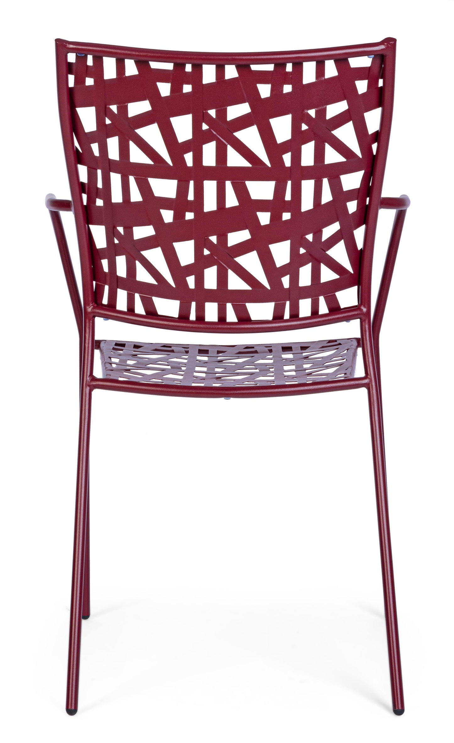 Sedie in acciaio per esterno con intreccio verniciato Bordeaux - SET di 4 SEDIE - SPEDIZIONE GRATUITA - lapagoda.net