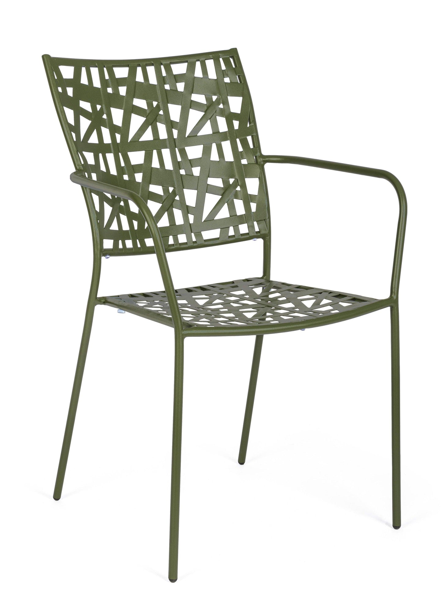 Sedie in acciaio per esterno con intreccio verniciato Verde foresta - SET di 4 SEDIE - lapagoda.net