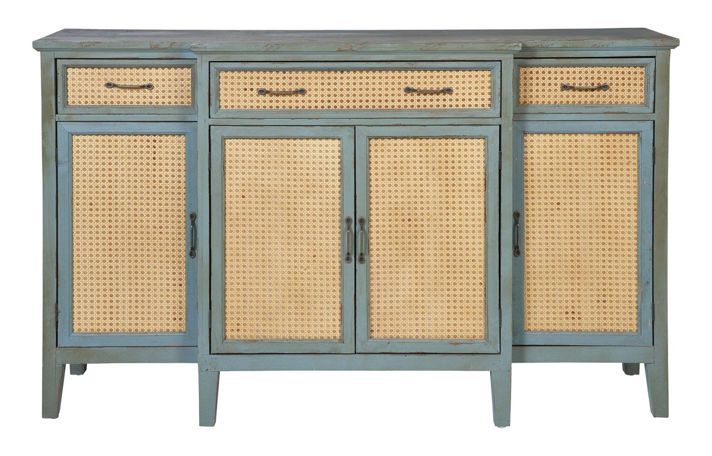 Credenza Shabby chic vintage paglia di Vienna antic green grape white 3c 4a - lapagoda.net