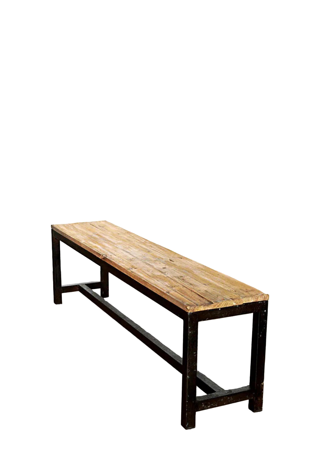 panca vintage stile industriale in ferro e legno riciclato panchina retrò online