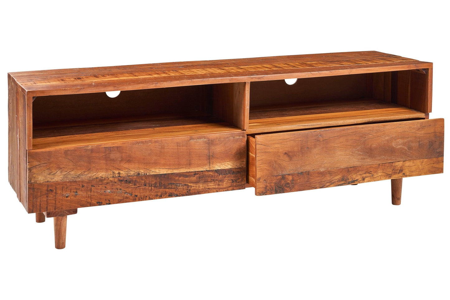 Credenza porta TV etnico in legno massello di recupero - lapagoda.net