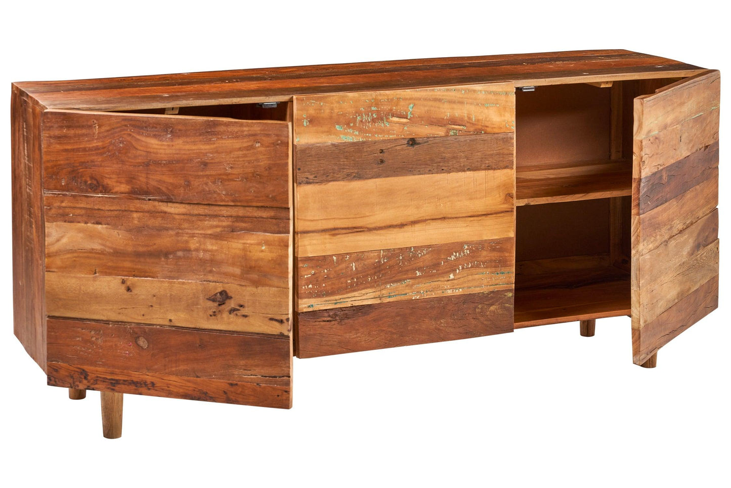 Credenza etnica in legno massello di recupero 3 ante - lapagoda.net