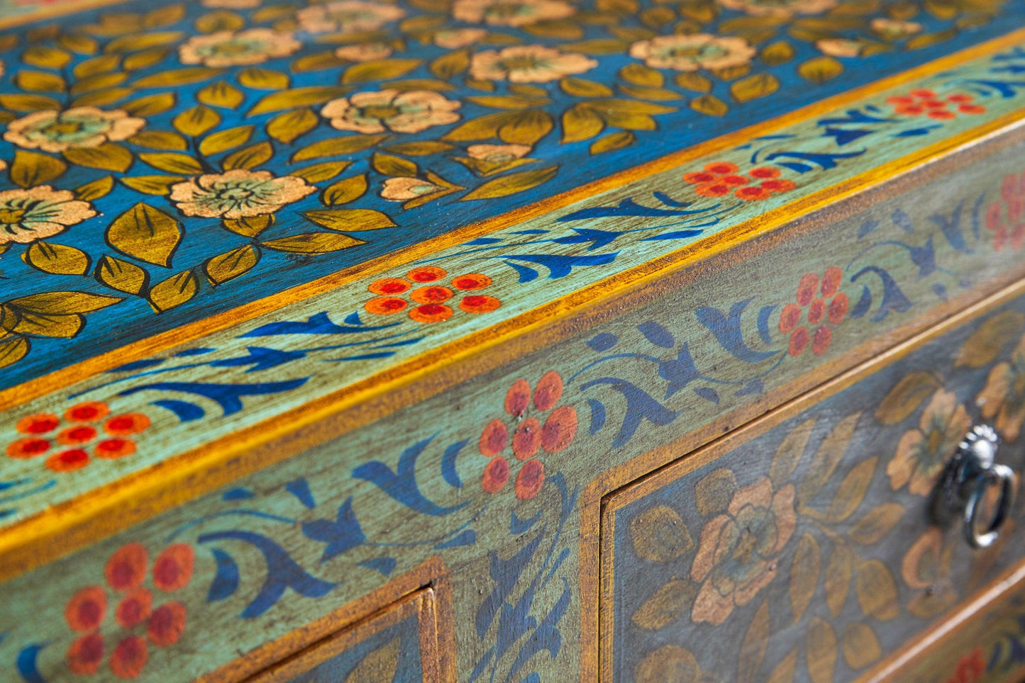Credenza Indiana in legno massello dipinto 3a 3c - lapagoda.net