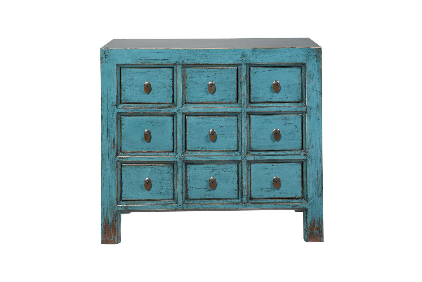 Credenza cassettiera cinese in Olmo lacca Azzurra 9c - lapagoda.net