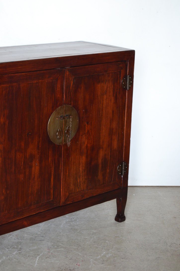 Credenza cinese Shanxi in legno massello di Olmo - 2 ante - LP11211A - lapagoda.net