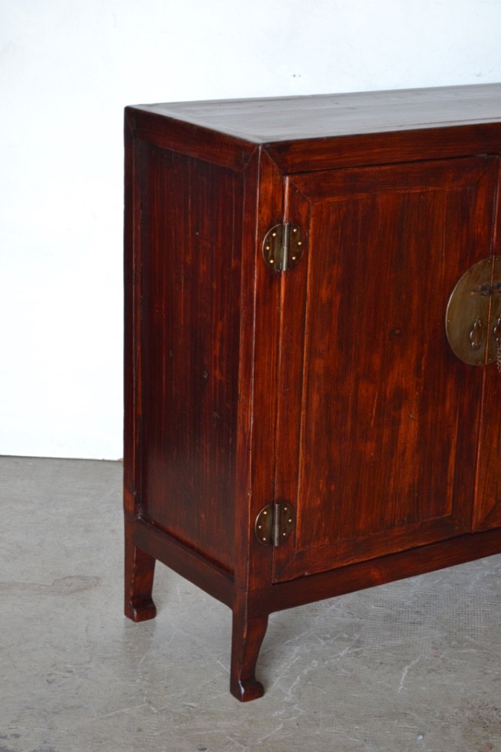 Credenza cinese Shanxi in legno massello di Olmo - 2 ante - LP11211A - lapagoda.net