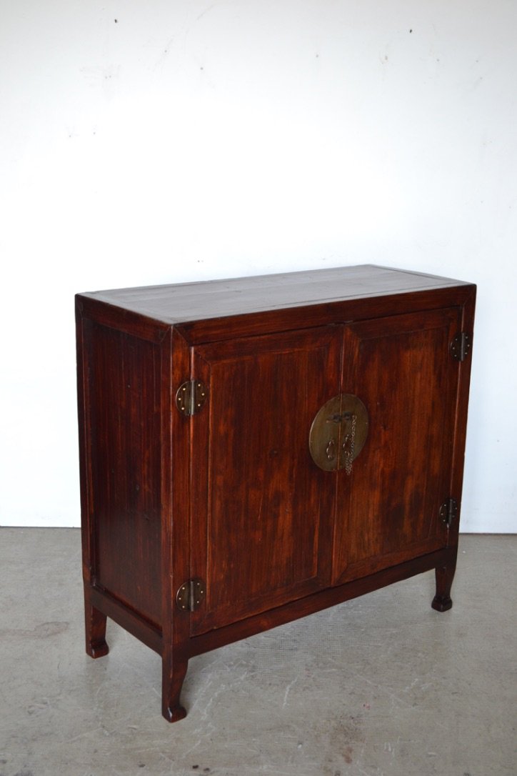 Credenza cinese Shanxi in legno massello di Olmo - 2 ante - LP11211A - lapagoda.net