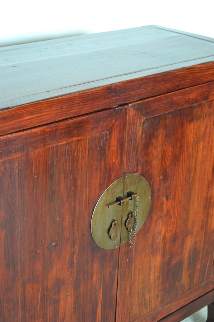 Credenza cinese Shanxi in legno massello di Olmo - 2 ante - LP11211A - lapagoda.net