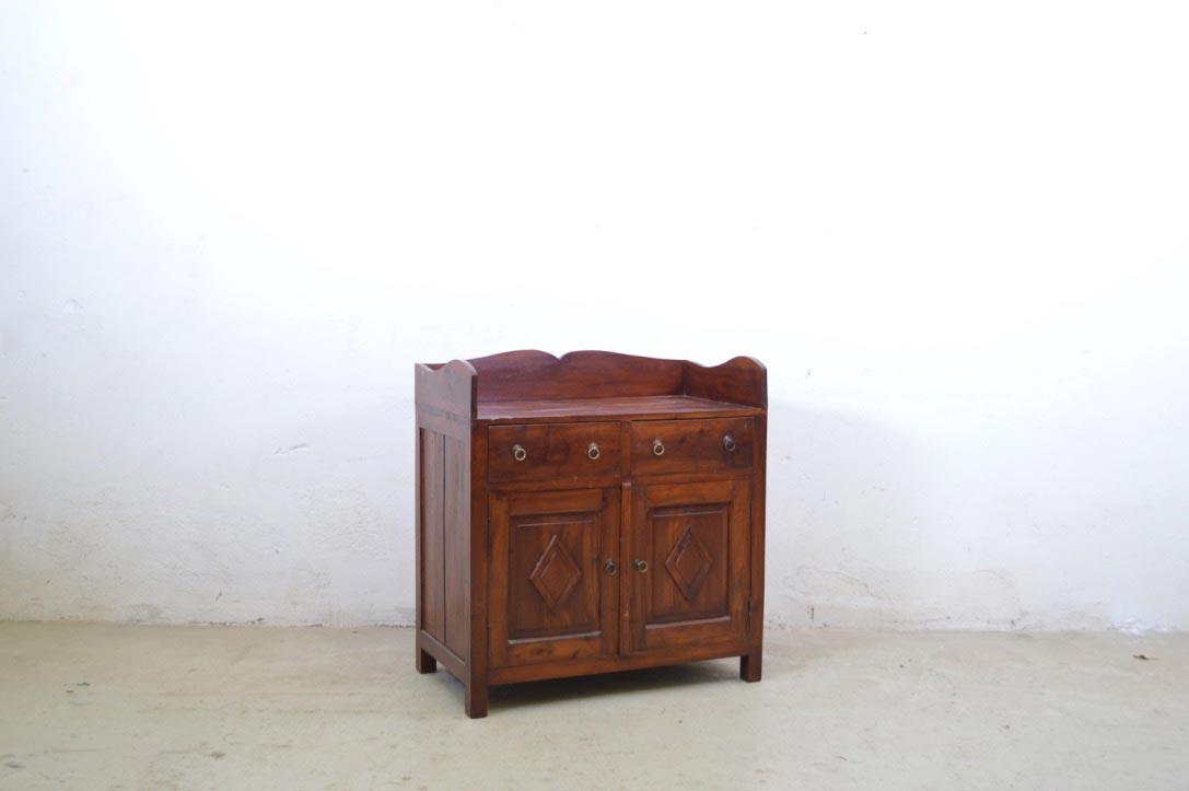 Credenza antica indiana coloniale in Mogano 2 cassetti 2 ante - lapagoda.net