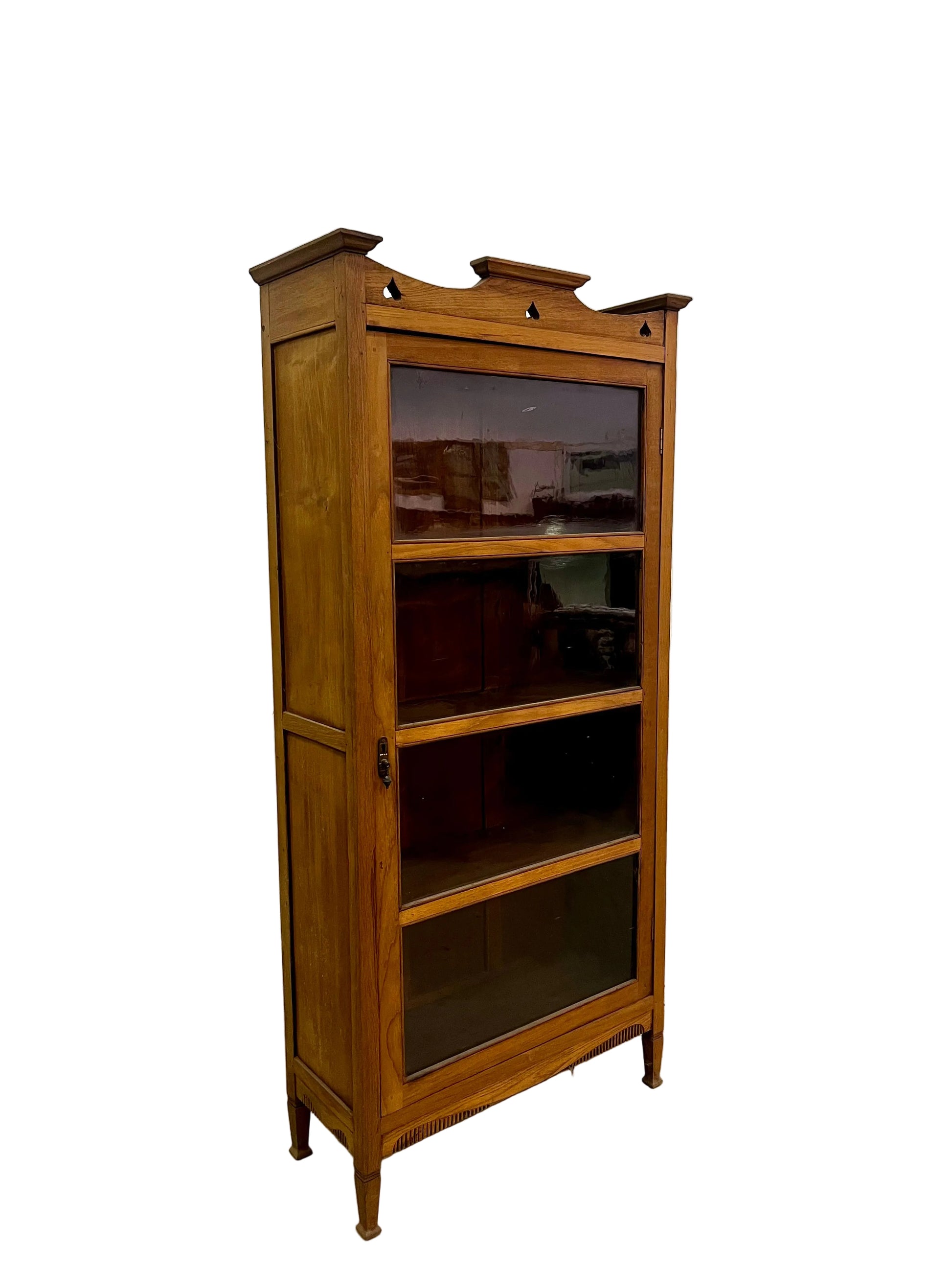 Vetrinetta coloniale in teak, vista laterale sinistra