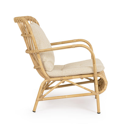 Poltrona da esterno in alluminio effetto Rattan con cuscini