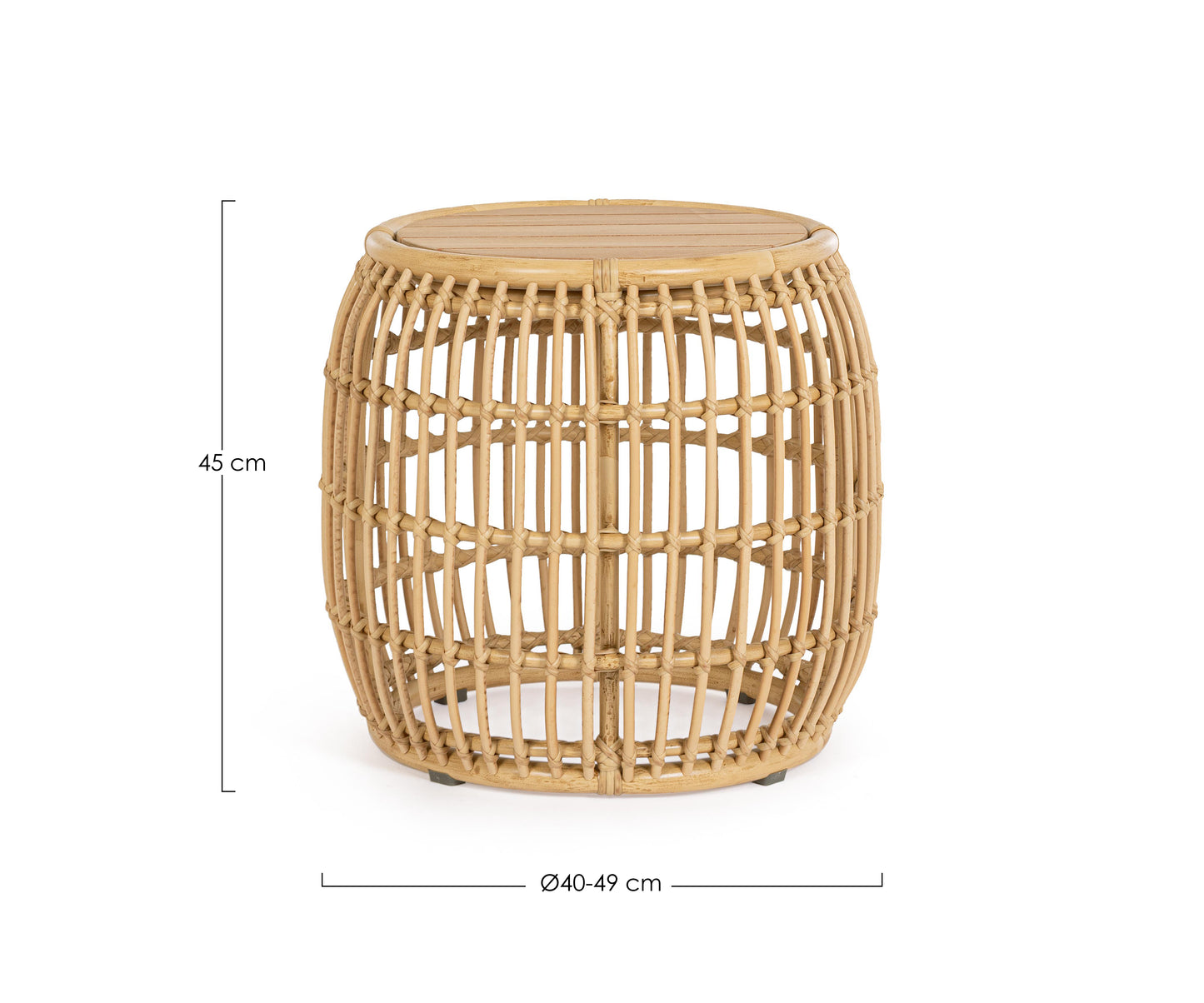 Tavolino da esterno in alluminio effetto Rattan
