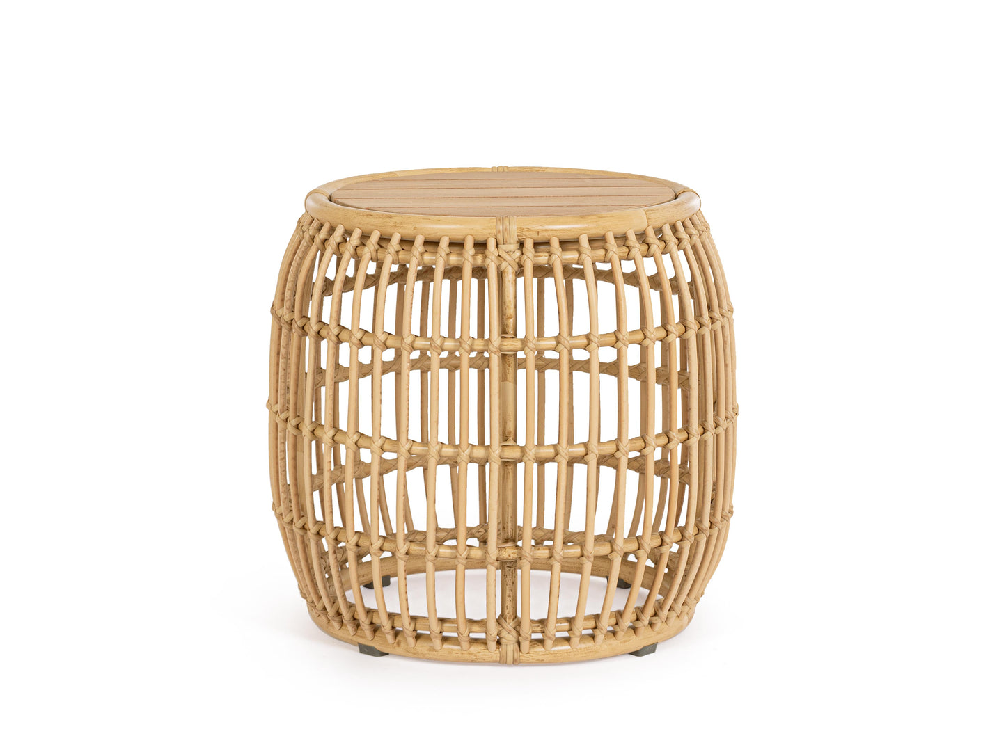 Tavolino da esterno in alluminio effetto Rattan