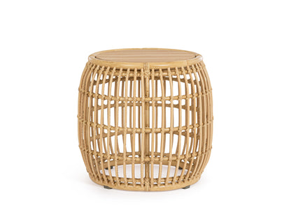 Tavolino da esterno in alluminio effetto Rattan