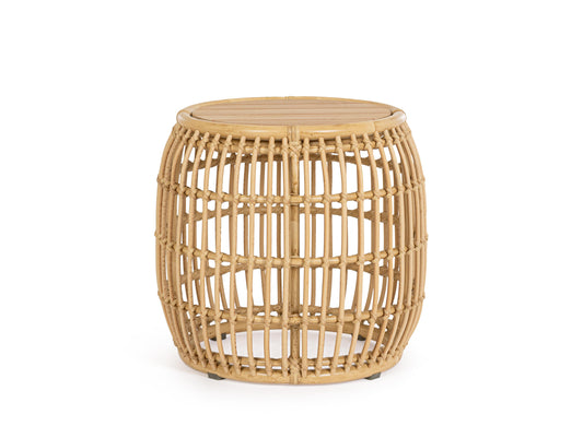 Tavolino da esterno in alluminio effetto Rattan