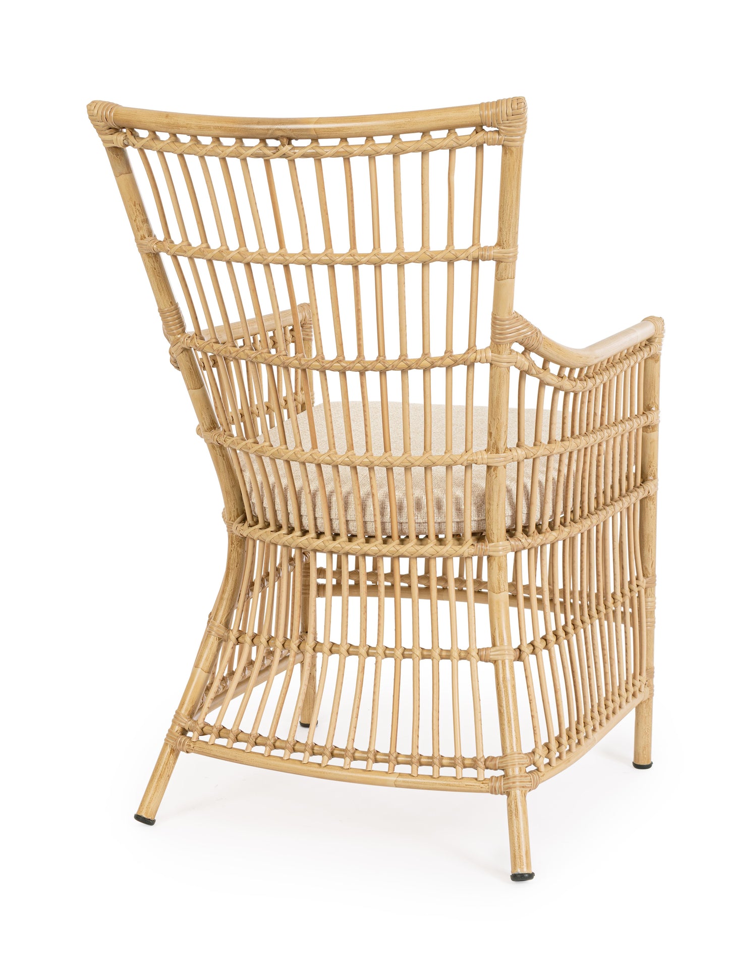 Poltrona da esterno in alluminio effetto Rattan con cuscino seduta