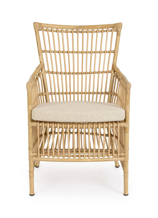 Poltrona da esterno in alluminio effetto Rattan con cuscino seduta