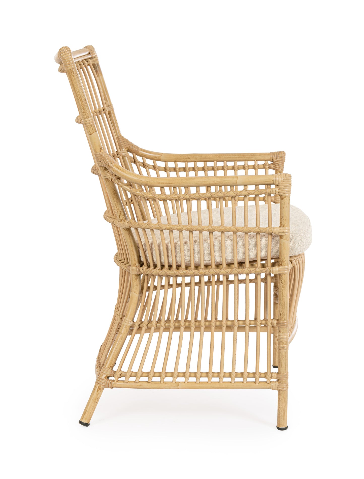 Poltrona da esterno in alluminio effetto Rattan con cuscino seduta