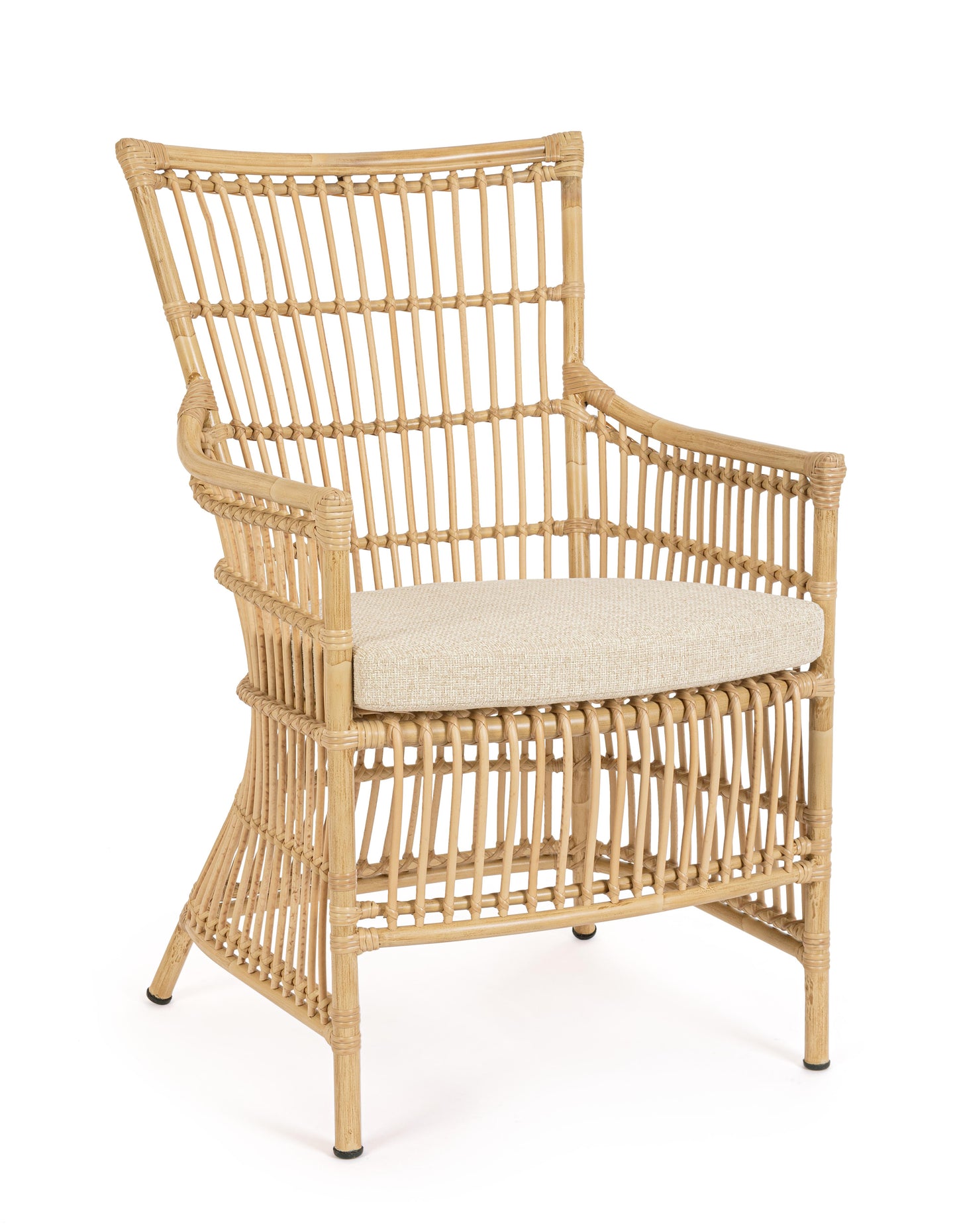 Poltrona da esterno in alluminio effetto Rattan con cuscino seduta