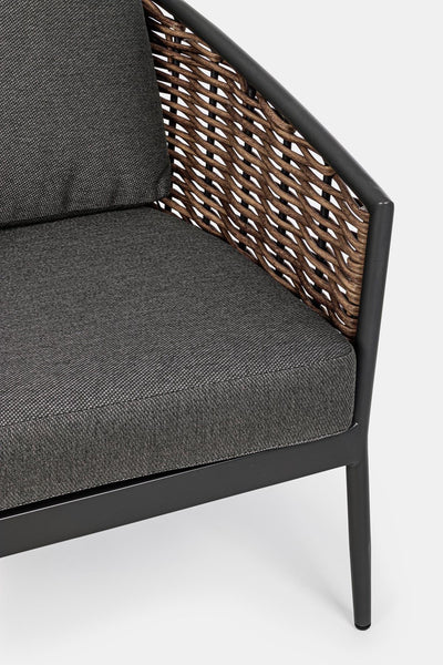Set salotto per esterno in rattan sintetico e alluminio