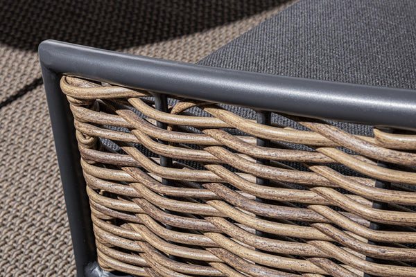 Set salotto per esterno in rattan sintetico e alluminio