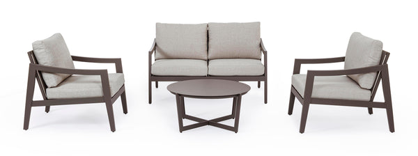 Set salotto etnico per esterno in alluminio con cuscini