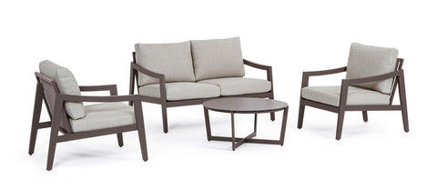 Set salotto etnico per esterno in alluminio con cuscini