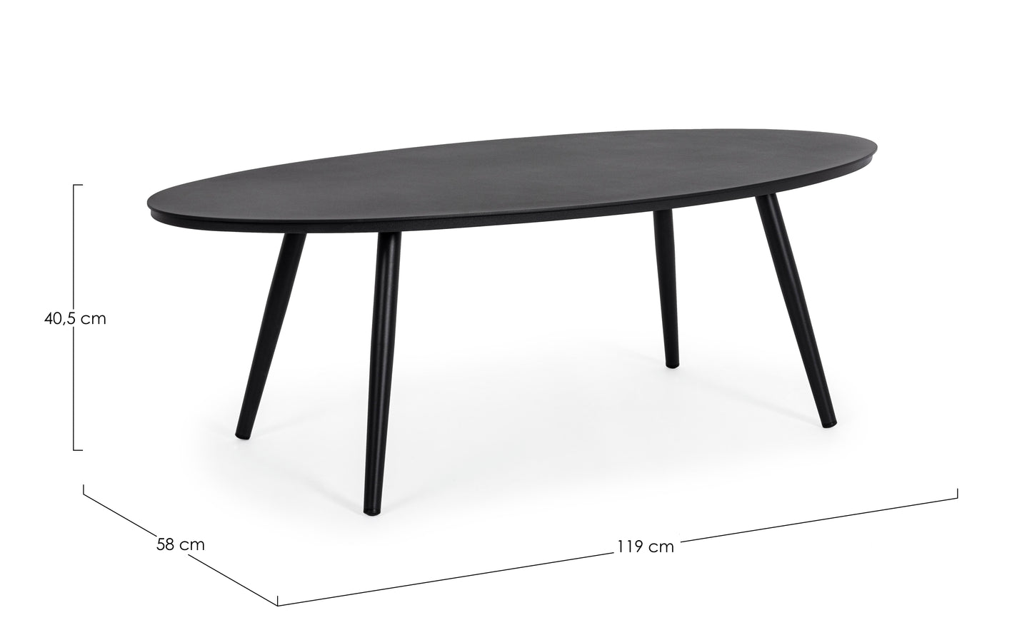 Tavolino da esterno in alluminio verniciato bianco o antracite