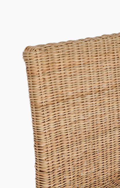 Sedia pranzo in legno massiccio e Rattan intrecciato naturale set da 2 sedie