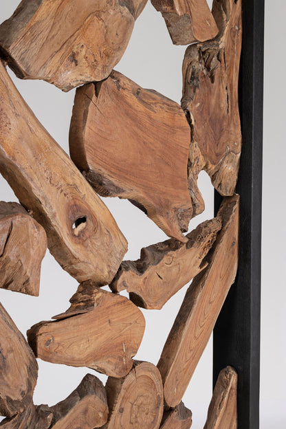 Paravento separè etnico legno massello e radici di teak - lapagoda.net