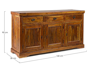 Credenza indiana stile provenzale rustico 3 ante 3 cassetti