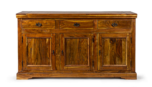 Credenza indiana stile provenzale rustico 3 ante 3 cassetti