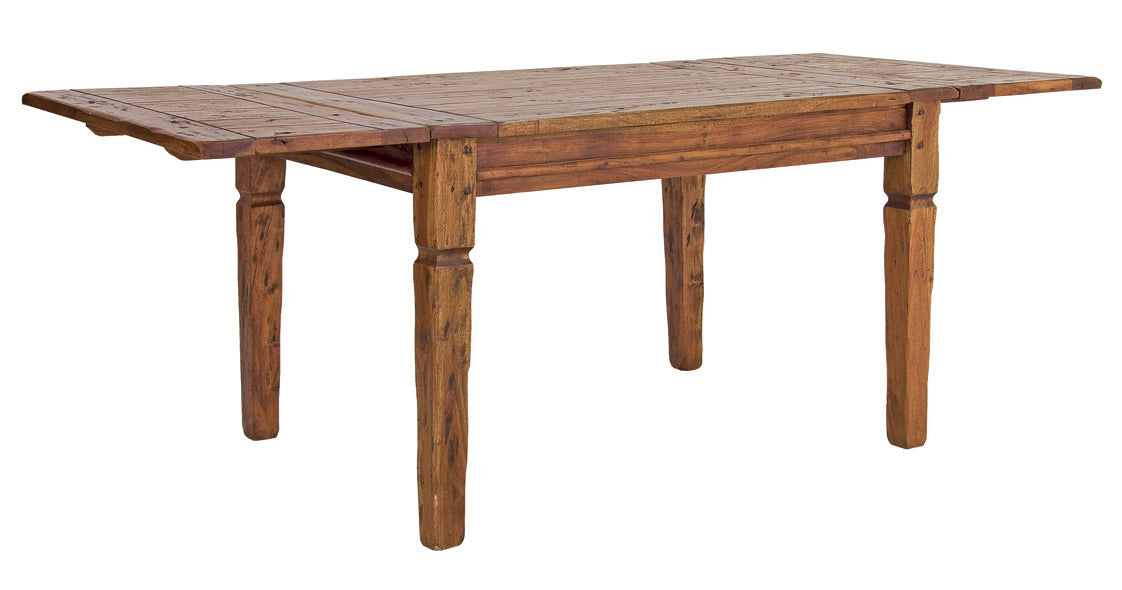 Tavolo indiano allungabile effetto rustico country chic da 120 a 200 cm e da 200 a 290 cm