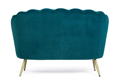 Divano pavone vintage velluto e ottone