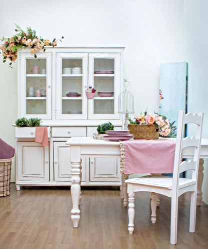 TAVOLO legno massello shabby chic COLETTE ALLUNG. 80-160X80