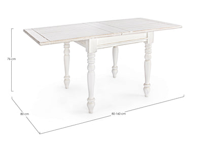 TAVOLO legno massello shabby chic COLETTE ALLUNG. 80-160X80