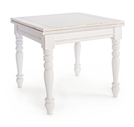 TAVOLO legno massello shabby chic COLETTE ALLUNG. 80-160X80