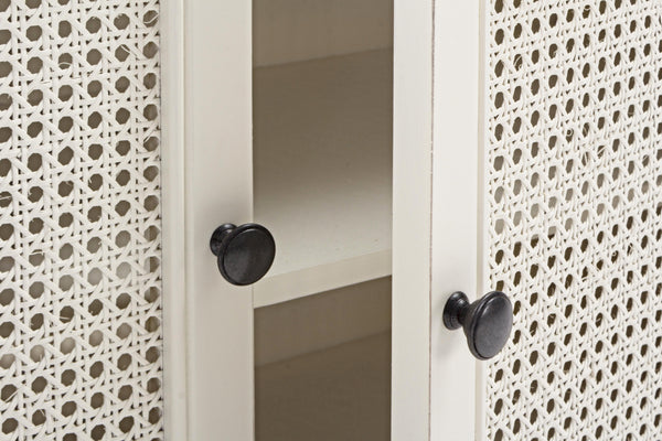Credenza dispensa Vintage Shabby legno massello e paglia di Vienna
